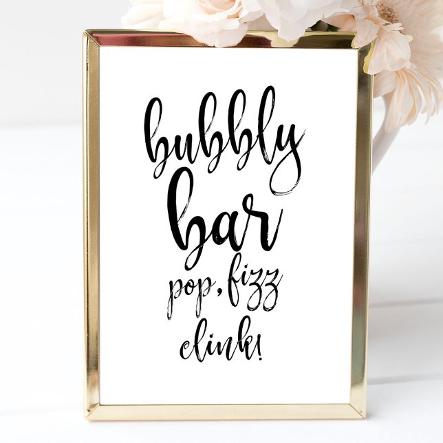 Bubbly Mary Bar Affordable Wedding Sign Einladung (Von Creator hochgeladen)