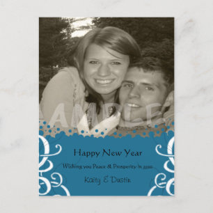 Bubbly New Year Feiertagspostkarte