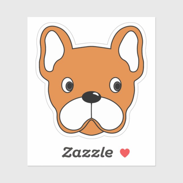 Bubbly Orange Bulldog 3"x3" Vinyl Sticker (Blatt)