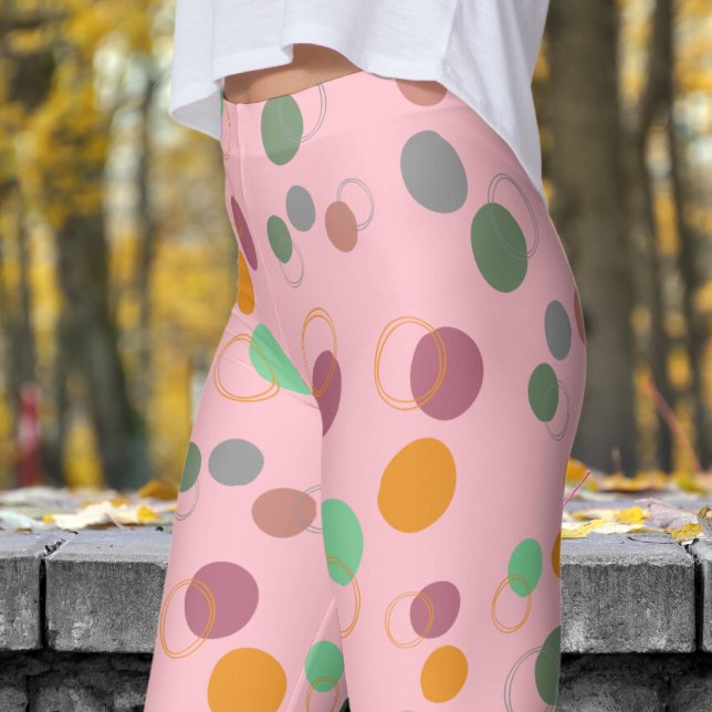 Bubbly Pink Bubbles Muster Leggings (Bubbly Bubbles on Bubble Gum Leggings)