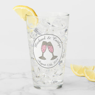 Bubbly Pink Champagne Glass Toast Gastgeschenk Hoc Glas