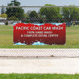 Bubbly Red Car Wash Business anpassen Banner