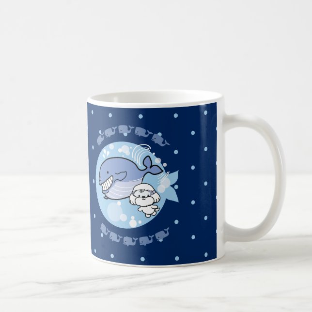 Bubbly schwimmt mit Wal Kaffeetasse (Rechts)