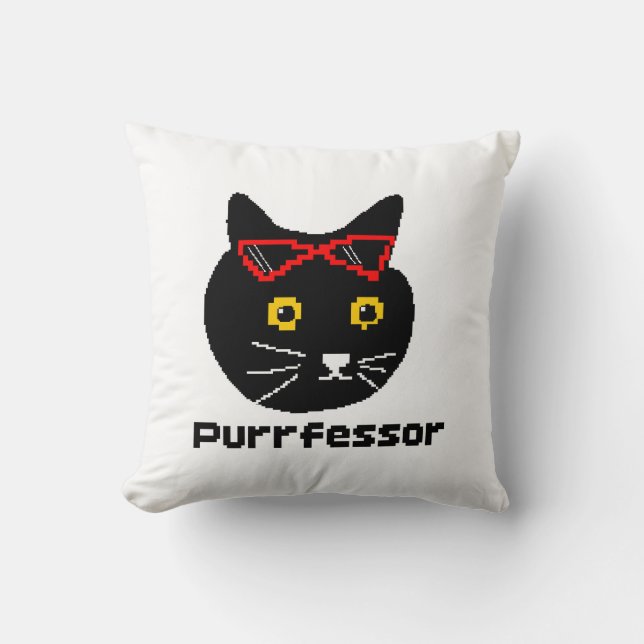BubblyCuddle Purfessor Cat Kissen (Vorderseite)