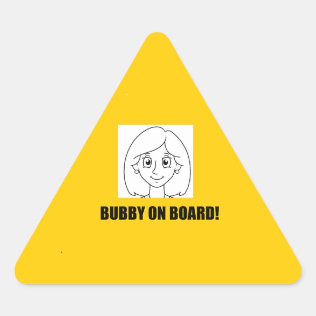 Bubby On Board! Dreieckiger Aufkleber (Vorderseite)