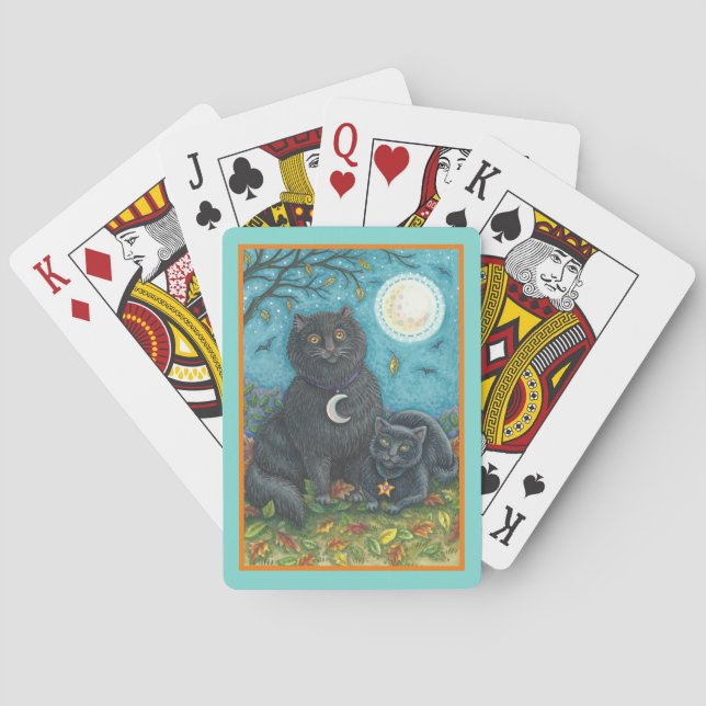 BUBO & PYEWACKET SCHWARZE KATZEN, HALLOWEEN FOLK A SPIELKARTEN (Rückseite)