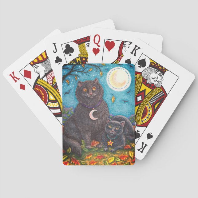 BUBO & PYEWACKET SCHWARZE KATZEN, HALLOWEEN FOLK A SPIELKARTEN (Rückseite)