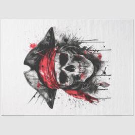Buccaneer Pirate Red Bandana Decoupage Seidenpapier