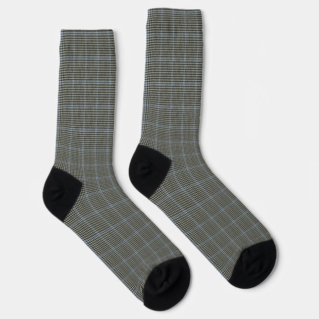 Buccleuch Blue Black Chek Original Scottish Tartan Socken (Rechts)