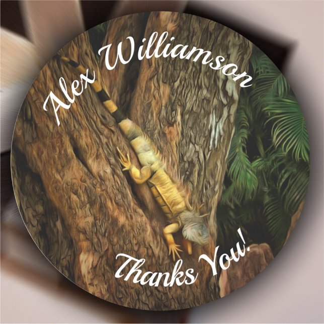 Bucerias Iguana Vielen Dank 1069 Runder Aufkleber (Von Creator hochgeladen)