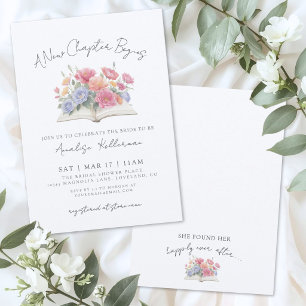 Buch Aquarell Florale Brautparty Einladung