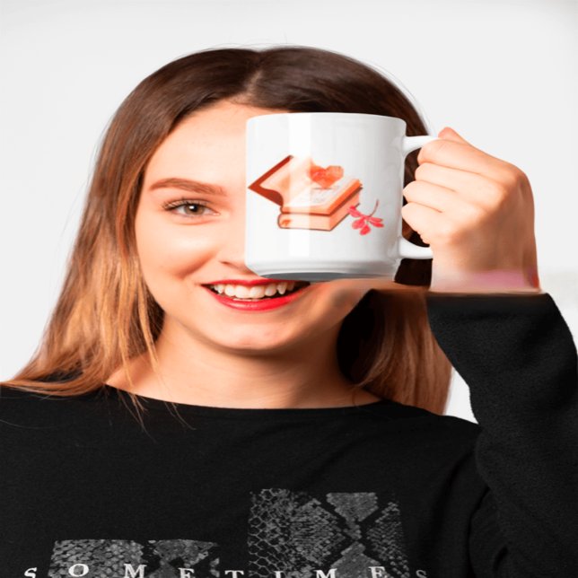 Buch Ästhetik mit Herzkarte und Liebe Kaffeetasse (Von Creator hochgeladen)