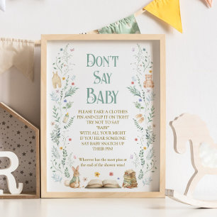 Buch-Baby-Party-Spiel: Sag nicht Baby Poster