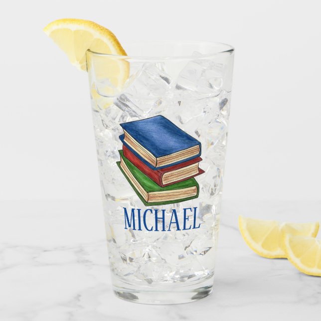 Buch-Bibliothek lesen Bibliophile Lehrer Glas (Vorderseite Ice)