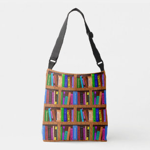 Buch-Bibliotheks-Bücherregal-Muster für Leser Tragetaschen Mit Langen Trägern