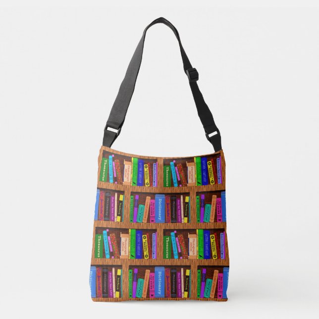 Buch-Bibliotheks-Bücherregal-Muster für Leser Tragetaschen Mit Langen Trägern (Vorderseite)
