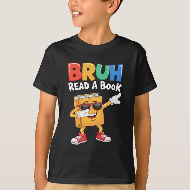 Buch BRUH Funny Dabbing Buchlehrer Studen T-Shirt (Vorderseite)