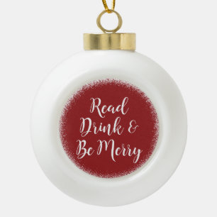 Buch Club lesen, trinken und Merken Keramik Kugel-Ornament