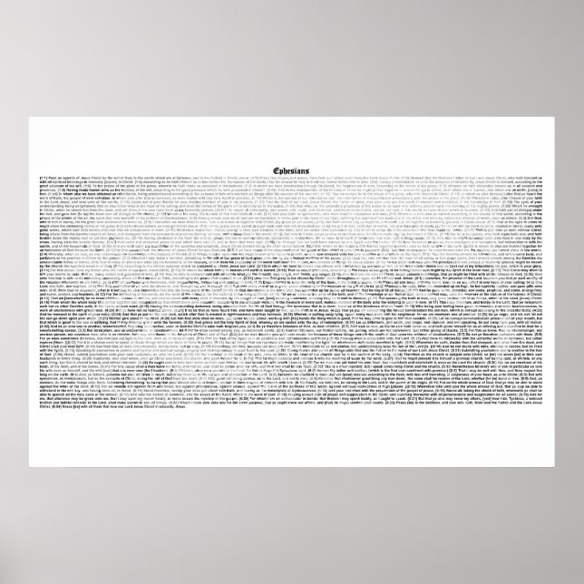 Buch der Ephesianer (vollständiger KJV-Text) Poster (Vorne)