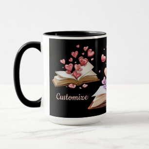 Buch der Herzen Schwarz Tasse