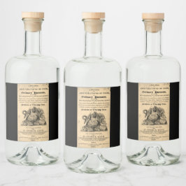 Buch der kulinarischen Gifte aus dem Jahre 1820 an Alkoholflaschenetikett