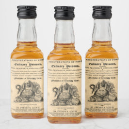 Buch der kulinarischen Gifte aus dem Jahre 1820 an Alkoholflaschenetikett
