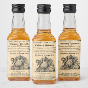 Buch der kulinarischen Gifte aus dem Jahre 1820 an Alkoholflaschenetikett