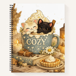 Buch,  eine Tasse, Teetasse Katzen, Warme Schwingu Notizbuch
