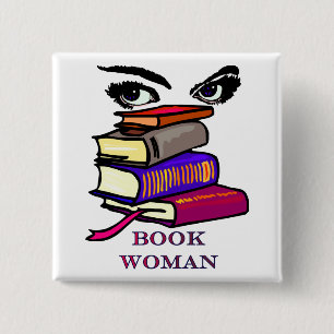 Buch-Frauen-Knopf Button