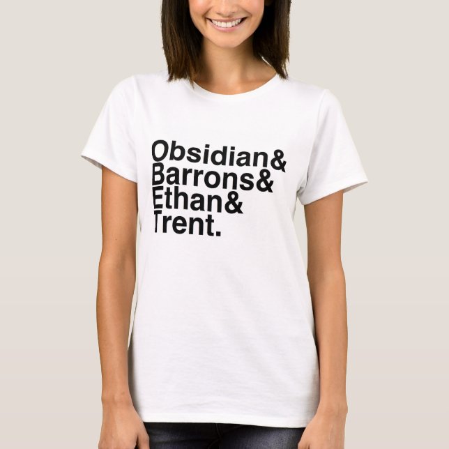 Buch-Freund-Obsidian, Barrons, Ethan, Trent T-Shirt (Vorderseite)