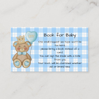 Buch für Baby, Teddy Baby Shower Einlage Telefonnummerkarte