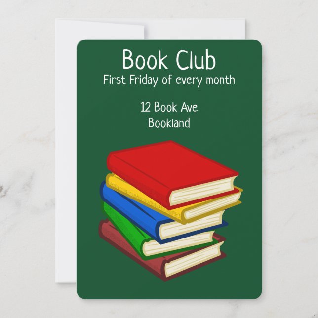 Buch-Gruppenbuch-Party Einladung (Vorderseite)