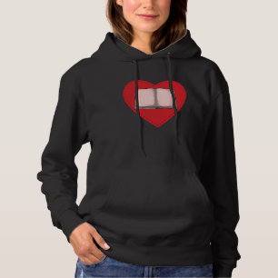 Buch Herzform Leseklub Bibliothekar Bücherwurm Hoodie