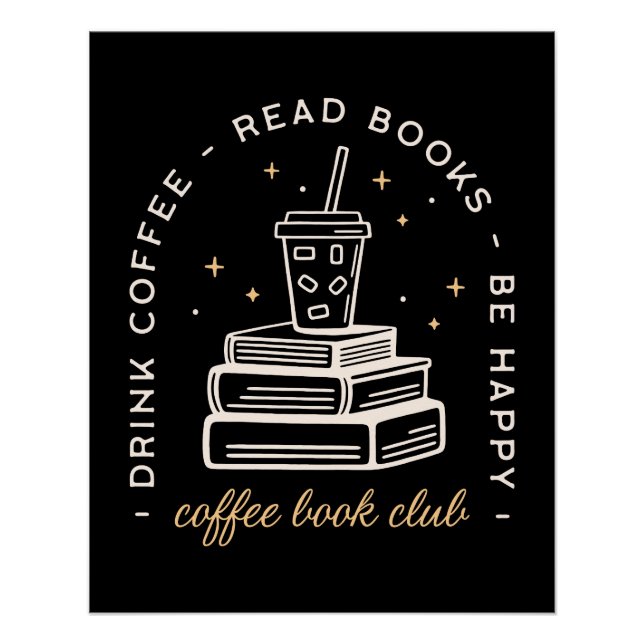 Buch Kaffee lesen zitiert dunkle akademische Ästhe Poster (Vorderseite)