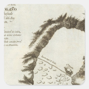 Buch Karte von Alaska Quadratischer Aufkleber