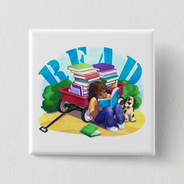 Buch-Lastwagen Button (Vorderseite)