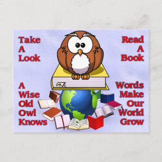 Buch lesen postkarte