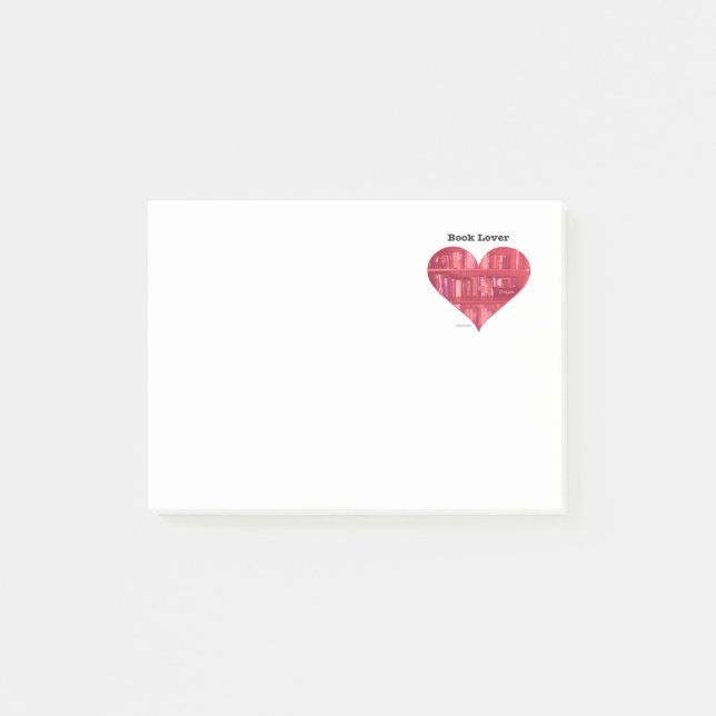 Buch-Liebhaber-Herz Post-it Klebezettel (Vorderseite)