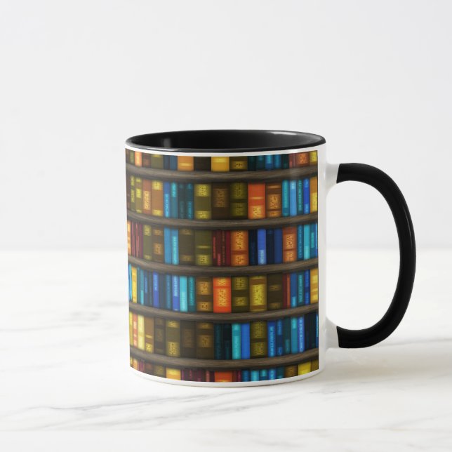 Buch-Liebhaber u. Bibliothekar-bunte Bücher auf Tasse (Rechts)