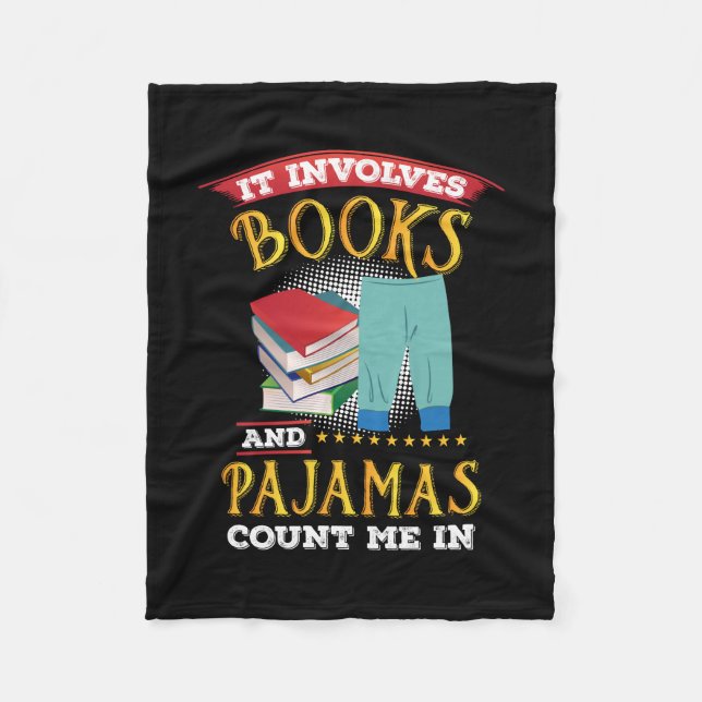 Buch Lover - Bücher und Pajamas Fleecedecke (Vorderseite)