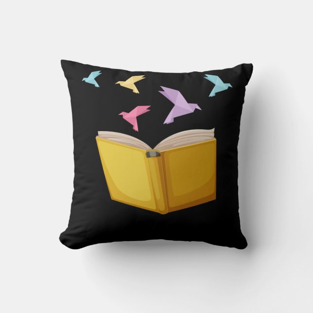 Buch Lover Origami Bookworm Literature Reader Kissen (Vorderseite)