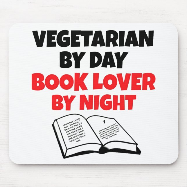 Buch Lover Vegetarian Mousepad (Vorne)