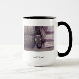 "Buch-Maus" gemalt in Waterclour Tasse