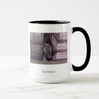 "Buch-Maus" gemalt in Waterclour Tasse