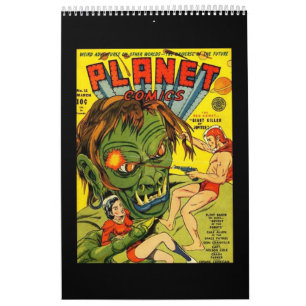 Buch mit 14 Vintage-Comicbook-Cover-Postern Kalender