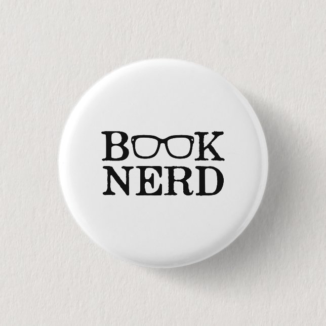 Buch-Nerd-Nerdy Gläser Button (Vorderseite)
