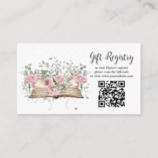 Buch Neue Kapitel Geschenkregistry Brautparty Begleitkarte