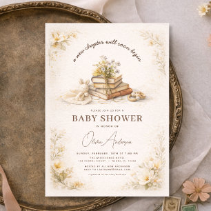Buch neues Kapitel beginnt Baby Shower Einladung
