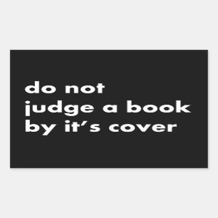Buch nicht nach seinem Cover beurteilen Rechteckiger Aufkleber