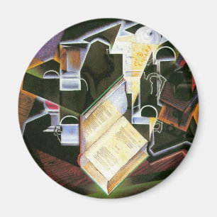 Buch, Pipe und Brille, Juan Gris, Vintager Kubismu Magnet